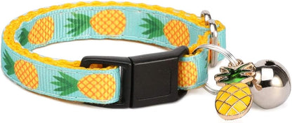Pet Supplies, (Tropical Pineapple) Cat Collar, Dog Collar, Cat Leash, Dog Leash, Small Dog Collar, Medium Dog Collar, Large Dog Collar (Pet Collar, XS)