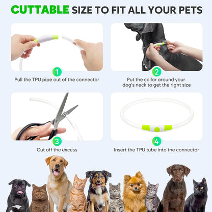 Led Dog Collar - Waterproof Lighted Pet Collar Rechargeable, TPU Cuttable Light up Doggie Collar for Small, Medium, Large Dogs Night Walking (Green)