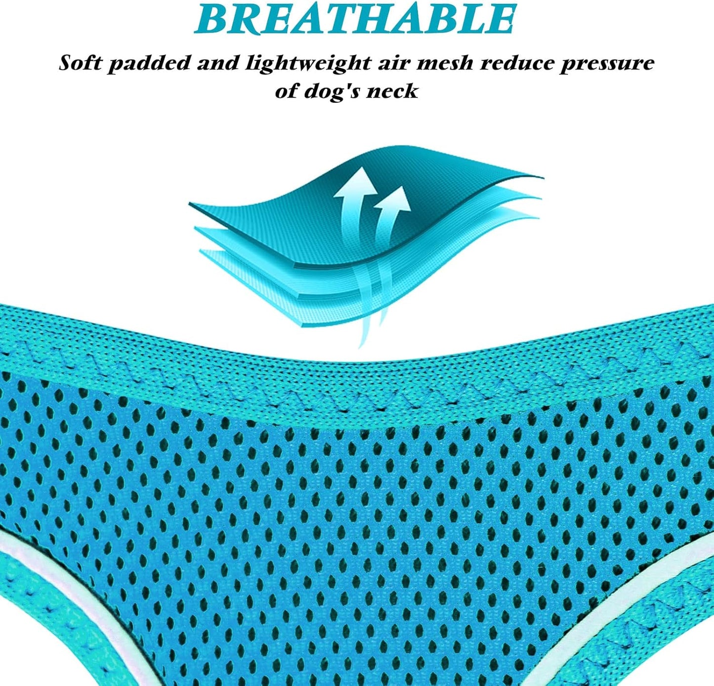 Dog Harness for Small Dogs - Reflective Soft Mesh Small Dog Vest Step-In Harness for Puppies - Teal Blue, XS: 15"-17"