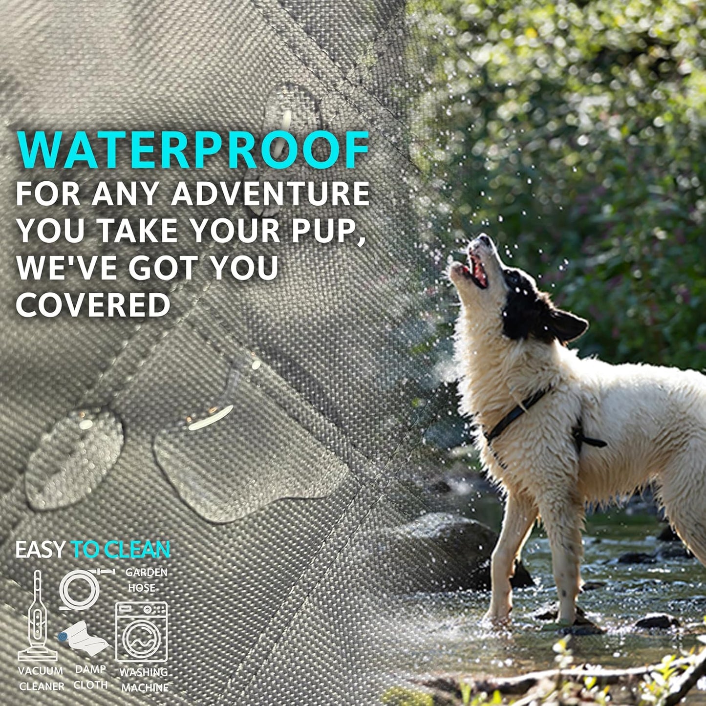 Dog Car Seat Cover for Back Seat, 100% Waterproof Dog Car Hammock with Mesh Window, Scratchproof Truck Back Seat Cover for Dogs, Durable Dog Car Seat Covers (Grey, Standard (54" W X 58" L))