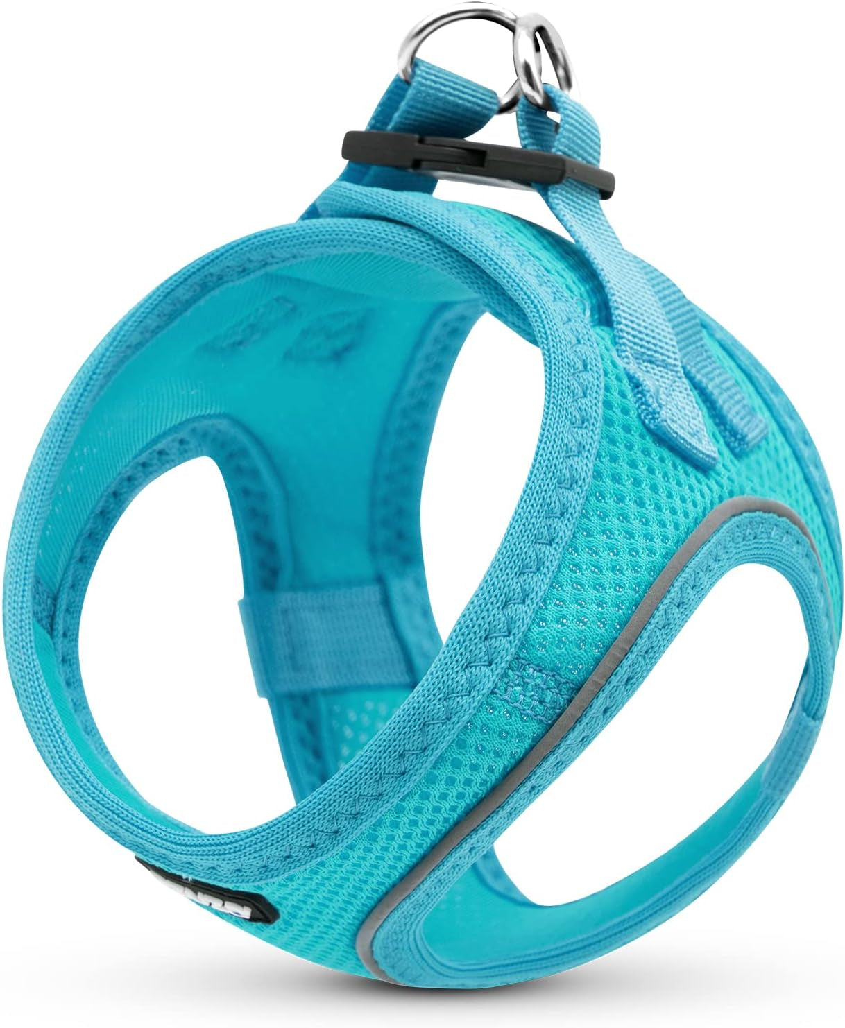 Dog Harness for Small Dogs - Reflective Soft Mesh Small Dog Vest Step-In Harness for Puppies - Teal Blue, XS: 15"-17"